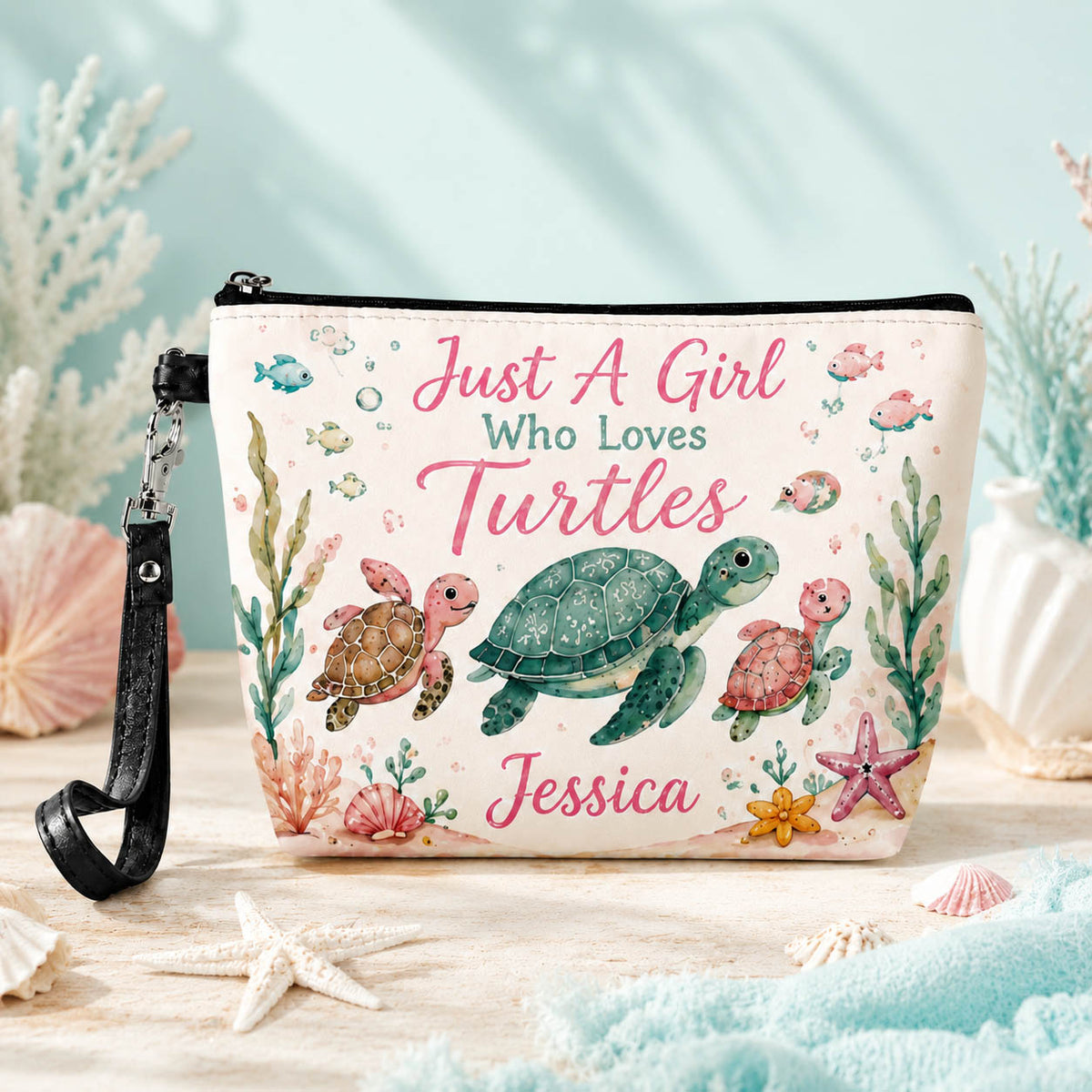 Sea Turtle Beach Lover - Personalized Cosmetic Bag