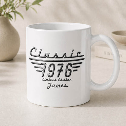 Classic 1976 Limited Edition Birthday Gift for Him - Personalized Birth Year Mug