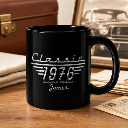 Classic 1976 Limited Edition Birthday Gift for Him - Personalized Birth Year Mug