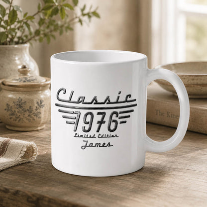Classic 1976 Limited Edition Birthday Gift for Him - Personalized Birth Year Mug