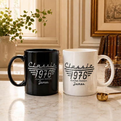 Classic 1976 Limited Edition Birthday Gift for Him - Personalized Birth Year Mug