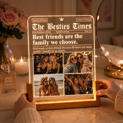 Best Friend Photo Collage Friendship Gift - Personalized Night Light