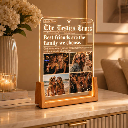 Best Friend Photo Collage Friendship Gift - Personalized Night Light