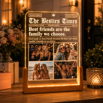 Best Friend Photo Collage Friendship Gift - Personalized Night Light