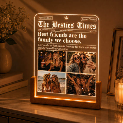 Best Friend Photo Collage Friendship Gift - Personalized Night Light