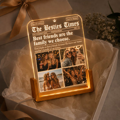 Best Friend Photo Collage Friendship Gift - Personalized Night Light