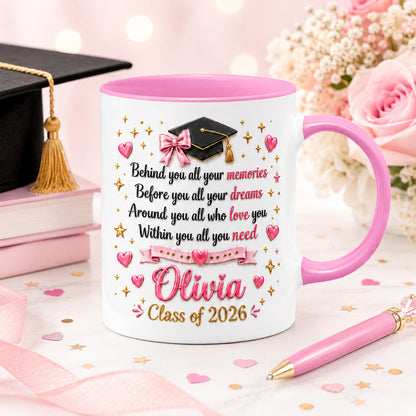 Personalized Class of 2026 Graduation Mug - Custom Name Coffee Cup for Her