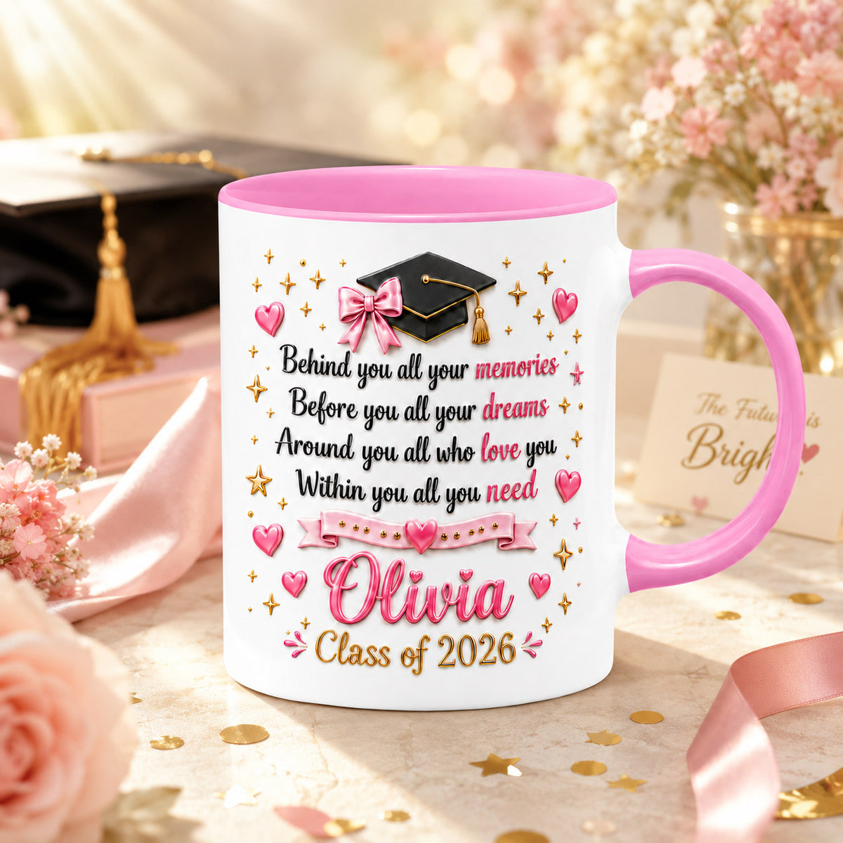 Personalized Class of 2026 Graduation Mug - Custom Name Coffee Cup for Her