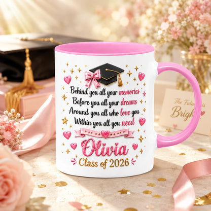 Personalized Class of 2026 Graduation Mug - Custom Name Coffee Cup for Her