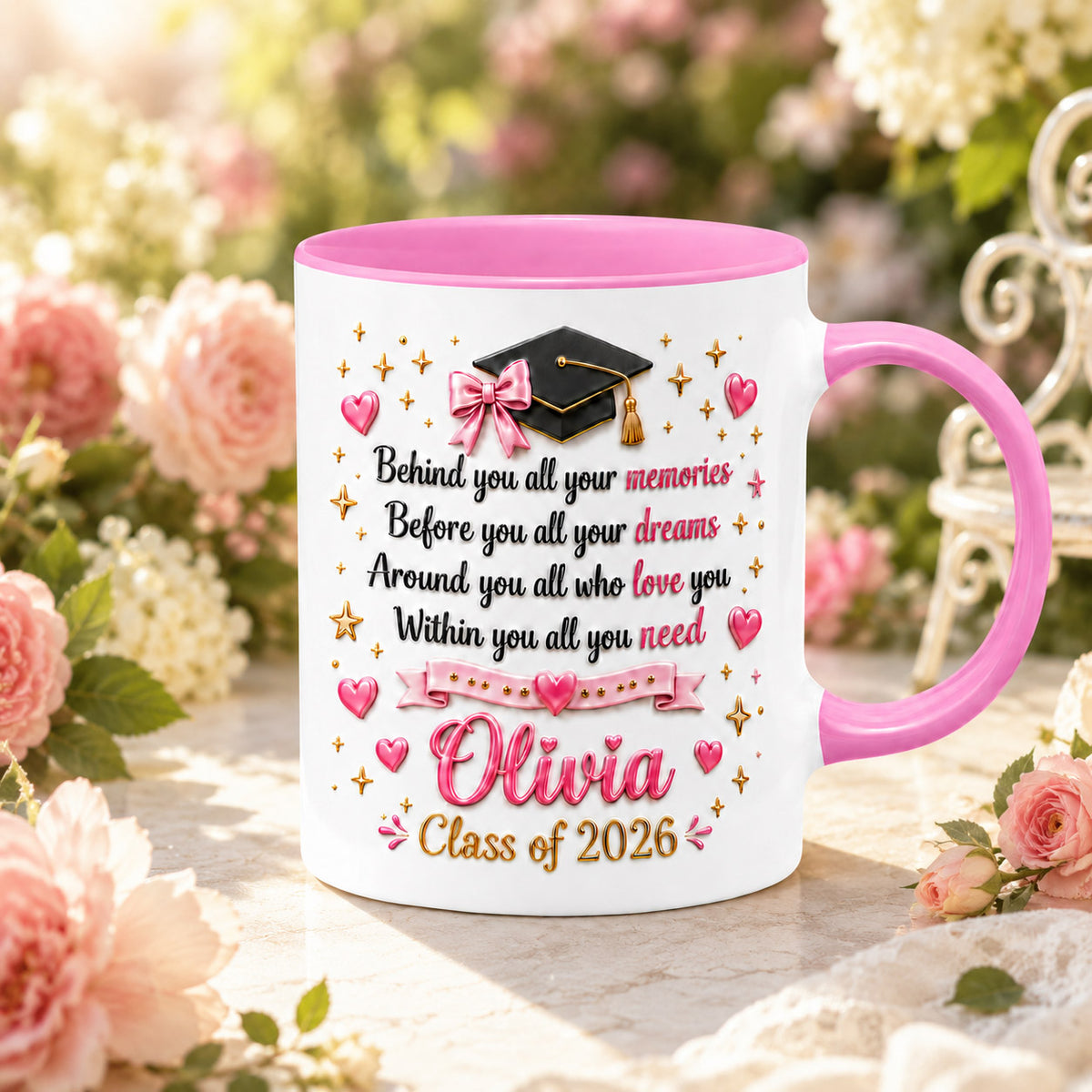 Personalized Class of 2026 Graduation Mug - Custom Name Coffee Cup for Her