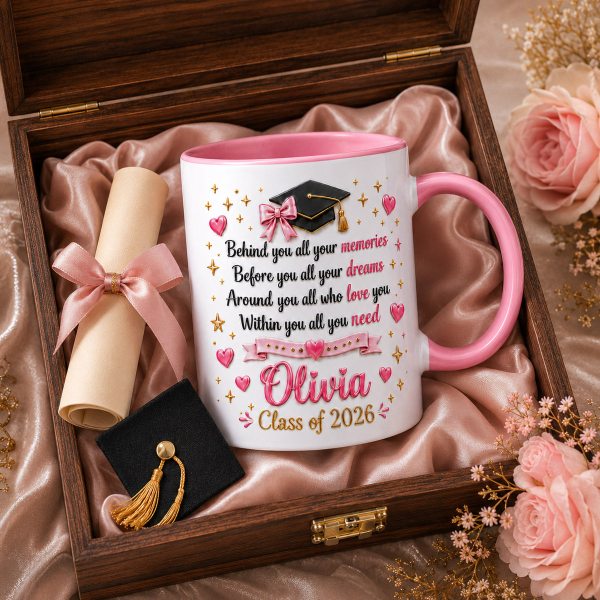 Personalized Class of 2026 Graduation Mug - Custom Name Coffee Cup for Her