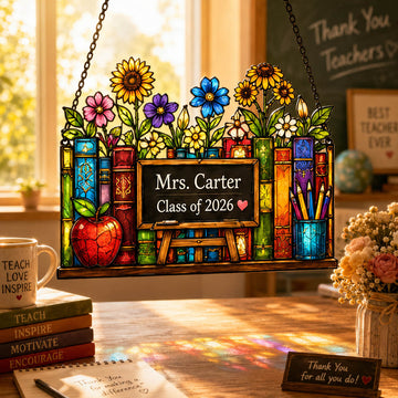 Teacher Appreciation Gift Class of 2026 Classroom Decor - Personalized Window Hanging Suncatcher