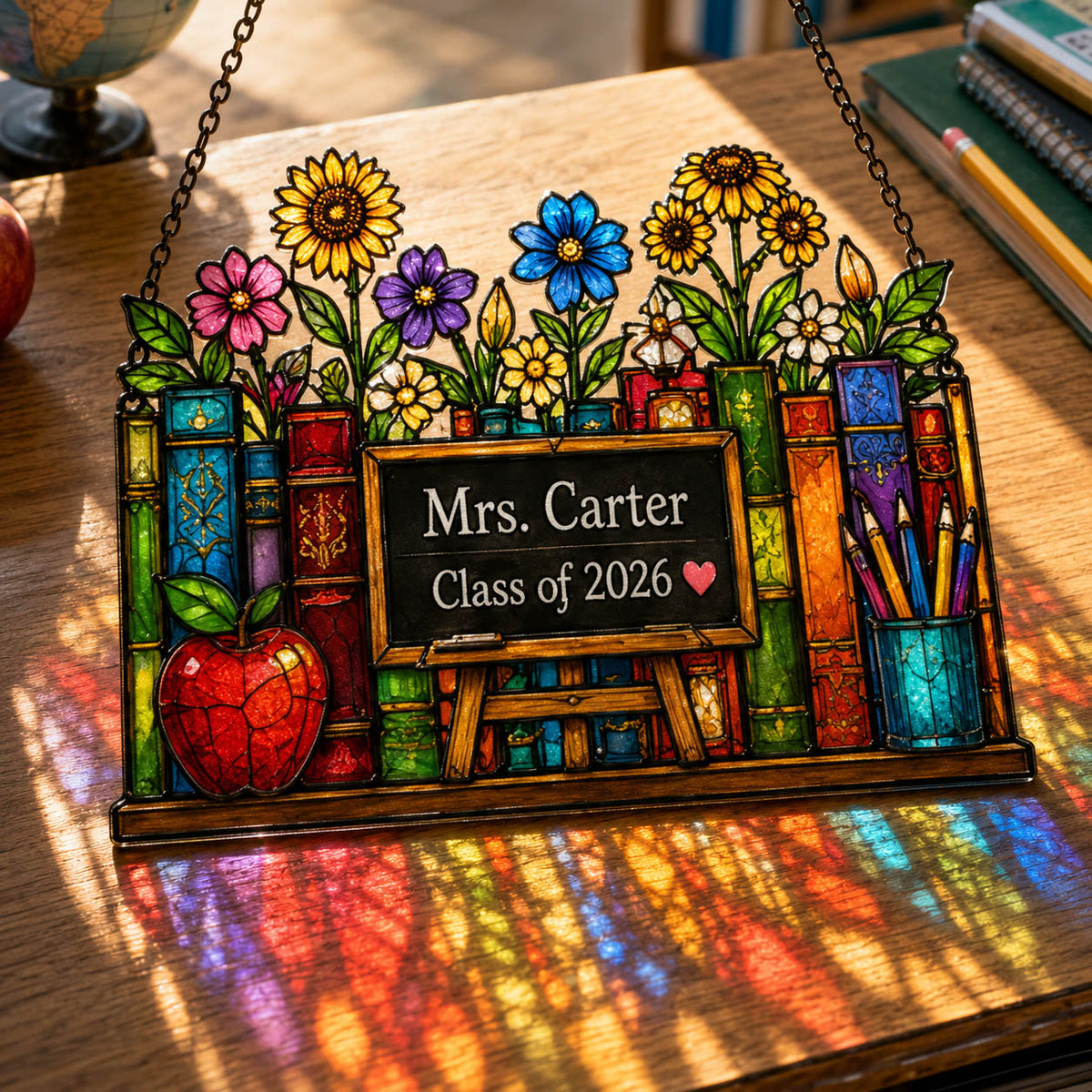 Teacher Appreciation Gift Class of 2026 Classroom Decor - Personalized Window Hanging Suncatcher