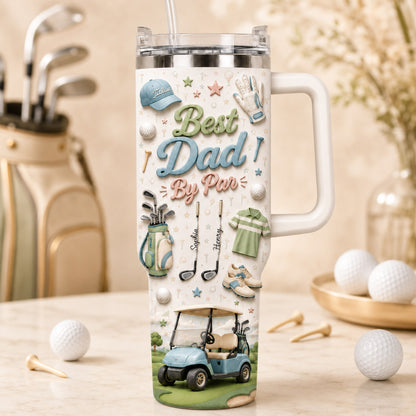 Personalized Golf Dad 40oz Tumbler - Custom Kids Names Father’s Day Gift