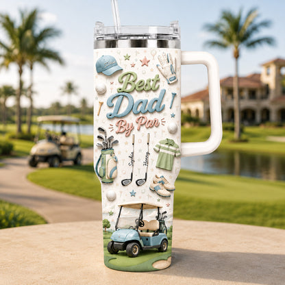 Personalized Golf Dad 40oz Tumbler - Custom Kids Names Father’s Day Gift