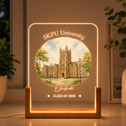 College Graduation University Campus Keepsake Gift - Personalized Night Light
