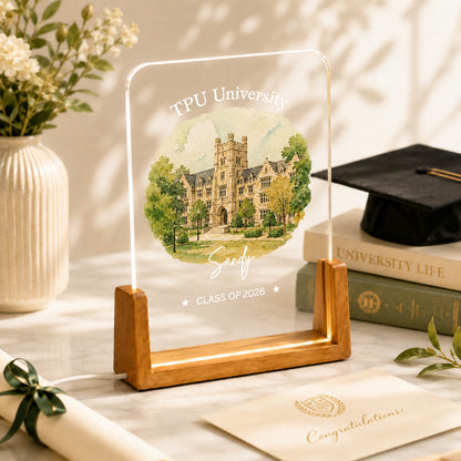 College Graduation University Campus Keepsake Gift - Personalized Night Light
