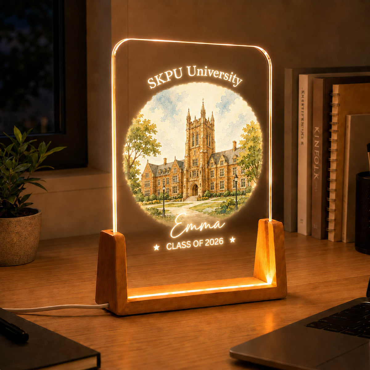 College Graduation University Campus Keepsake Gift - Personalized Night Light