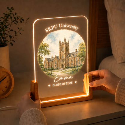 College Graduation University Campus Keepsake Gift - Personalized Night Light