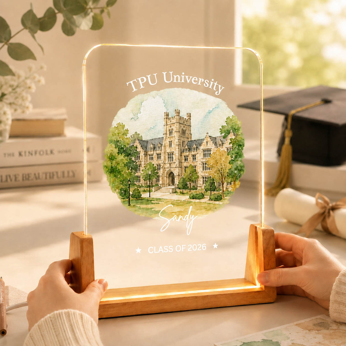 College Graduation University Campus Keepsake Gift - Personalized Night Light