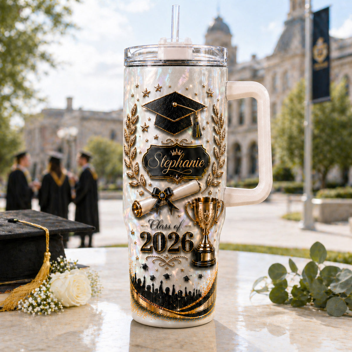 Custom Name Class of 2026 Gift - Personalized Graduation 40oz Tumbler