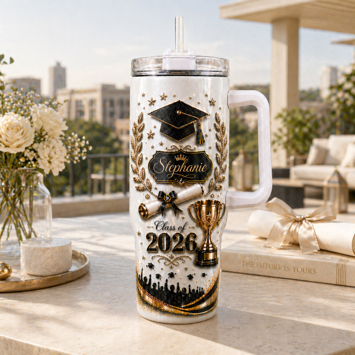 Custom Name Class of 2026 Gift - Personalized Graduation 40oz Tumbler