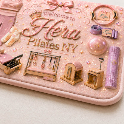 Pilates Studio Welcome Mat Pink Fitness Room Decor - Personalized Doormat